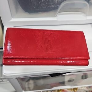 Yves Saint Laurent Red Patent Leather Wallet